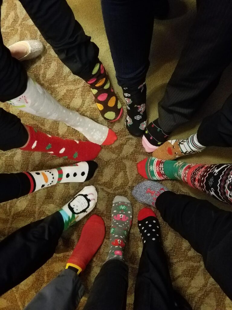 Circle of holiday socks