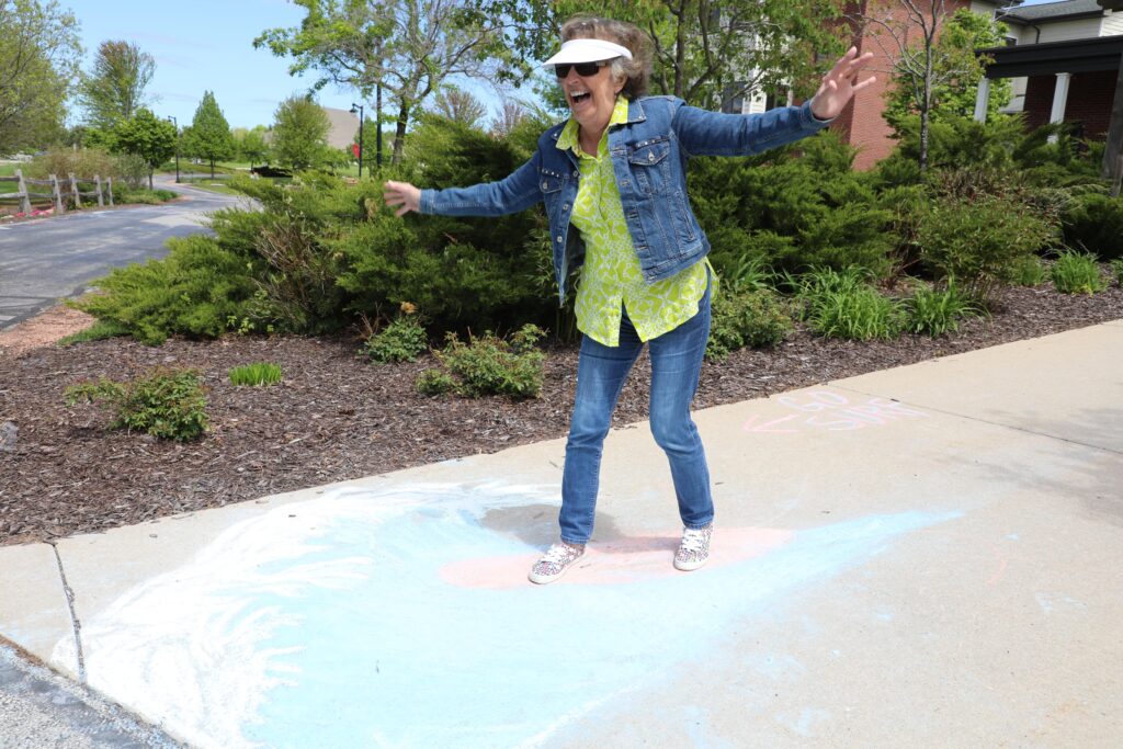 older woman exercising outdoors