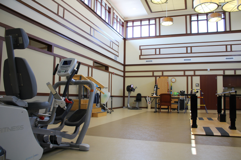 Workout room in short-term rehab facility